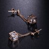 Simple And Fashionable Square Earrings With Zircon Micro-set