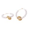 Ladies Harajuku Style Circle Pearl Earrings