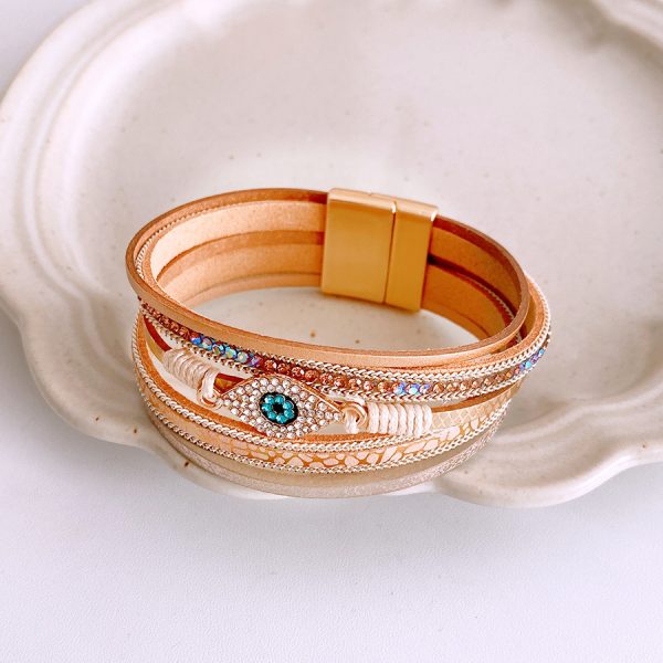 Diamond-embedded Magnetic Bracelet Ethnic Style Simple Personality Bracelet Trendy All-matching