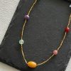 Color Agate Light Luxury Minority Advanced Sense Natural Stone Necklace
