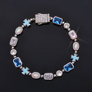 European And American 6mm Cross Drop Bracelet Men