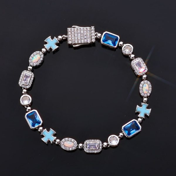 European And American 6mm Cross Drop Bracelet Men