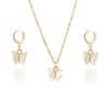 Color Acrylic Butterfly Earrings And Necklace Set