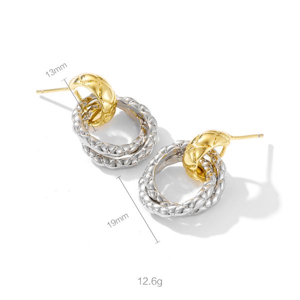Ornament Circle Pendant Stud Senior Sense All-match Temperament Earrings
