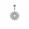 5-piece Set Of Stainless Steel Zircon Diamond-studded Belly Button Ring