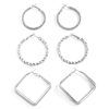 Vintage Golden Circle Square Earrings Set