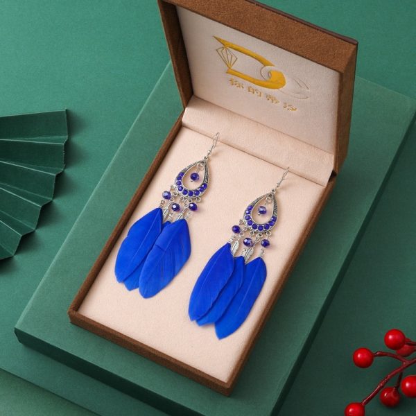 Women's Drop-shaped Feather Earrings Jewelry
