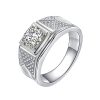 Triangle Diamond-studded Ring Gold Two-tone Elegant Three-dimensional Ring