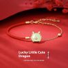 Auspicious Cute Dragon Zodiac Necklace Female Hetian Jade Bracelet Ear Studs
