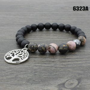 Jewelry Yellow Tiger Eyes Volcanic Stone Buddha Bead Lotus Yoga