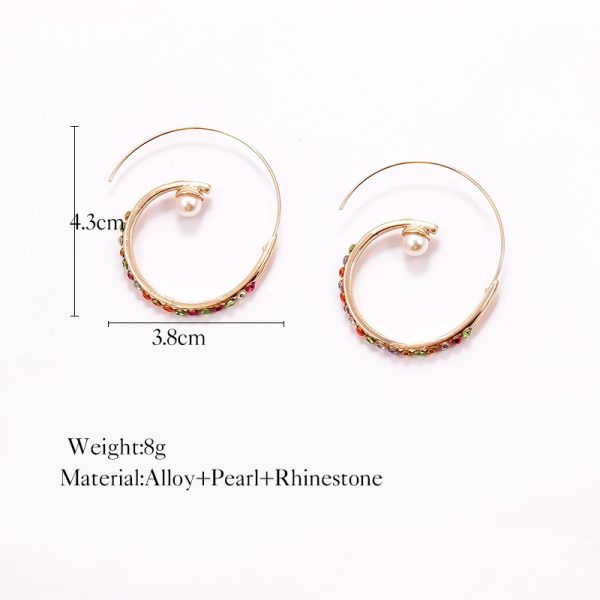 Geometric Metal Big Circle Diamond Earrings Fashion