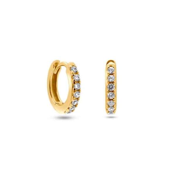 European And American Ins Round Micro-set Color Zircon Ear Buckle