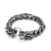 Vintage Distressed Power Style Personalized Double Chinese Dragon Heads Titanium Steel Bracelet