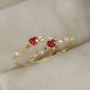 Women's Fashion Personalized Zircon Peach Heart Ring