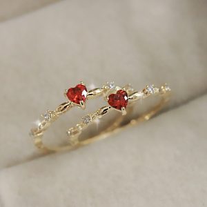 Women's Fashion Personalized Zircon Peach Heart Ring