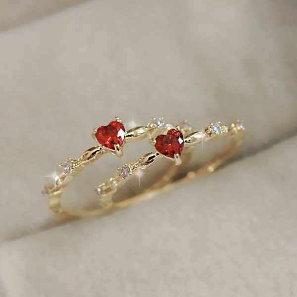 Women's Fashion Personalized Zircon Peach Heart Ring