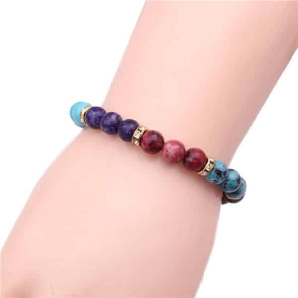 Seven-color Beaded Stone Bracelet Bracelet Hemp Point Stone Beaded Bracelet