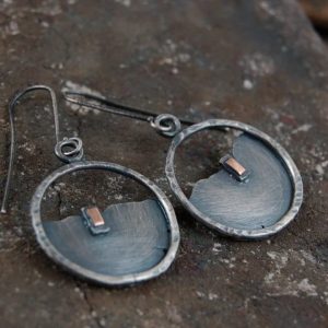 Mid-ancient Hollow Circle Metal Drop Earrings Inlaid Earrings