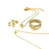 Ring Mesh Cat's Paw Stainless Steel Necklace Bracelet Cute Pet Four-piece Ring Set Jewelry