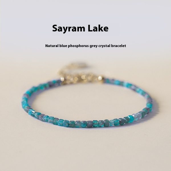 Women's Natural Blue Apatite Crystal Bracelet