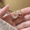 925 Silver Needle Circle Simple And Stylish Earrings