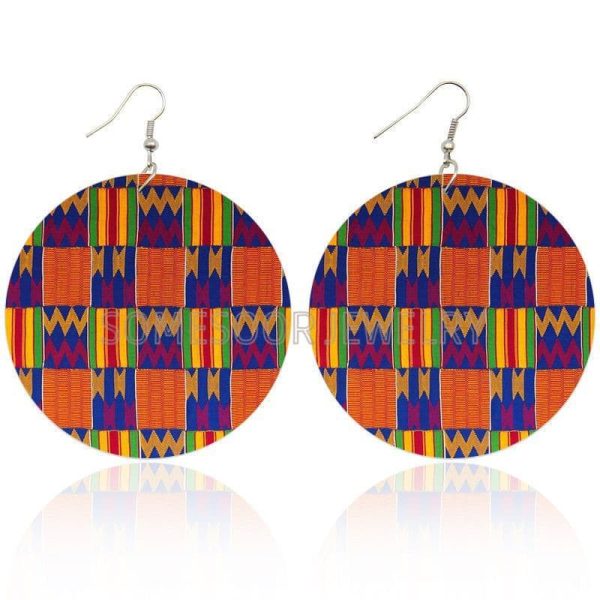 Bohemian Set Fashion Color Printing Earrings Exaggerated European And American Trend Simple Style Earrings