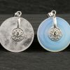 Natural Crystal Lotus Safety Buckle Pendant Multicolor Crystal Necklace