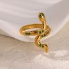 Green Zircon Flower Ring For Women