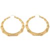 European And American Oversized Bamboo Earrings Exaggerated Golden Big Circle