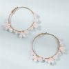 European And American Braided Pearl Earrings Exaggerated Fashion Circle