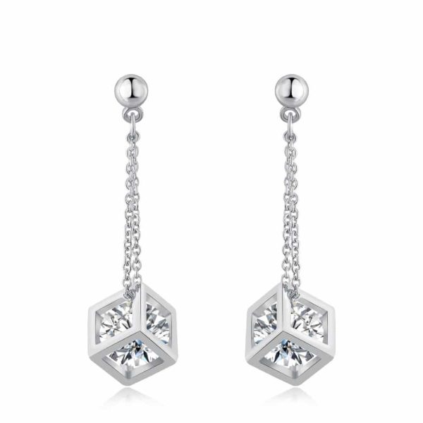 Simple And Fashionable Square Earrings With Zircon Micro-set