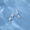 Sterling Silver Drop Zircon Earrings
