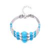 Tibetan Accessories Colorful Beads Wide Bangle Turquoise Bracelet