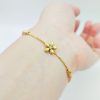 Flower-shaped Gold-plated Korean-style Fashion Pull Bracelet