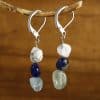 Amorphous Stone Eardrops Sodalite Aquamarine