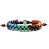 Natural Stone Volcanic Lava Stone Double Row Bracelet