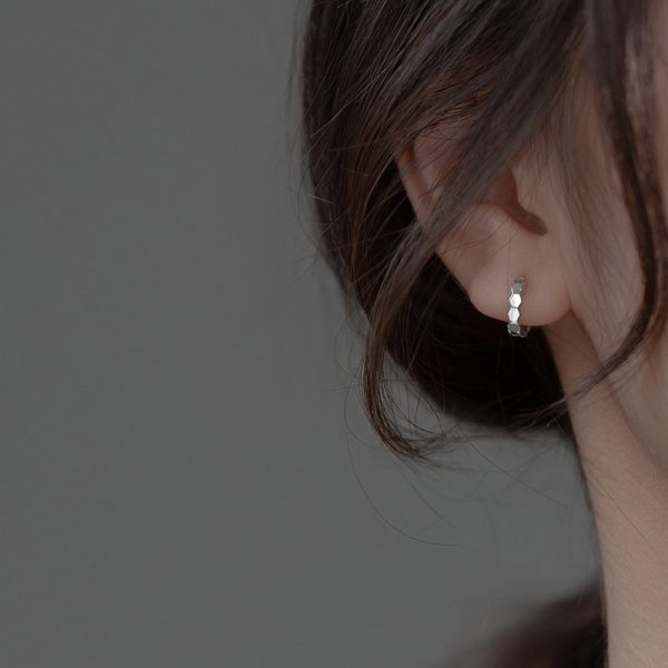 Glossy Geometric Polygon Section Ear Clip Everyday Style Simple Circle Earring