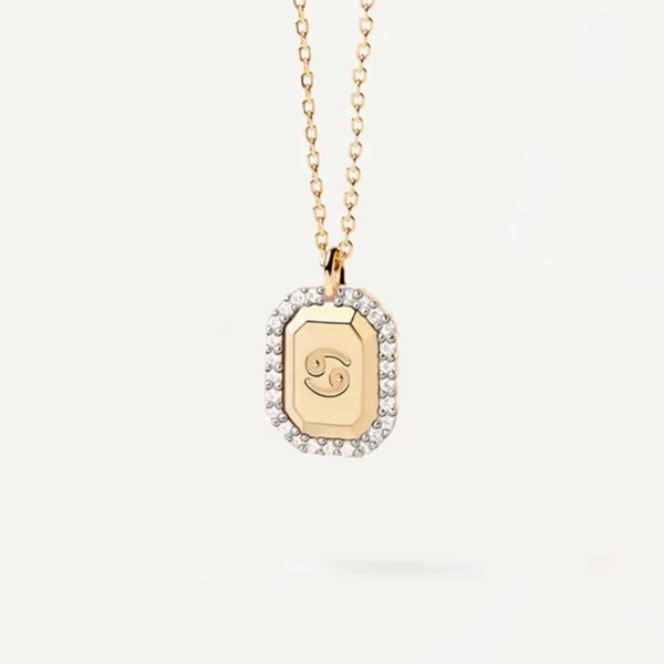 S925 Sterling Silver Twelve Constellation White Zircon Ladies' Pendant Necklace