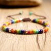 Natural Stone Flat Beads Bracelet Single Circle Malachite