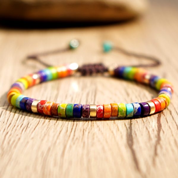 Natural Stone Flat Beads Bracelet Single Circle Malachite