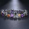 European And American Fashion Bracelet Colorful Crystals White Gold Plated Accessories