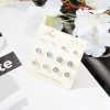 Set Of 6 Pairs Of Earrings Pearl Flowers