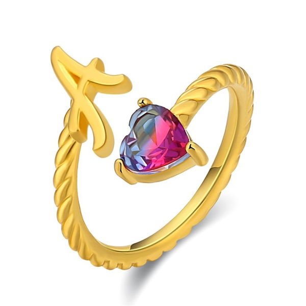 Creative Fashion Letter Love Heart-shaped Ring