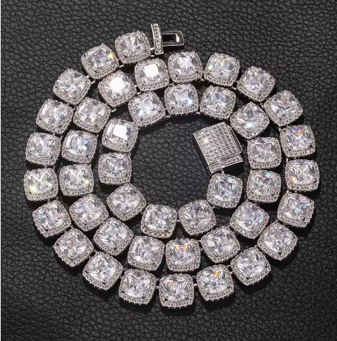 S925 Sterling Silver Hip Hop Jewelry Necklace 8mm Wide