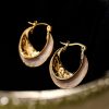 Drip Glazed French Circle Earrings Women
