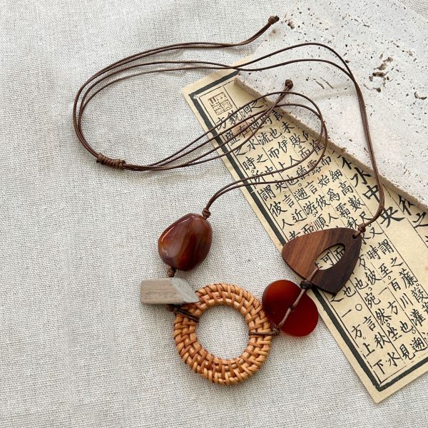 Long Shaped Original Hand-woven Pendant Necklace