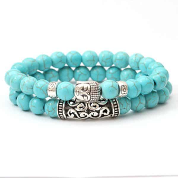 Volcanic Stone Tiger Eye Stone Turquoise Men's Fashion Bracelet Couple