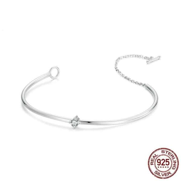 Simple All-match Shining Thin Bracelet S925 Sterling Silver