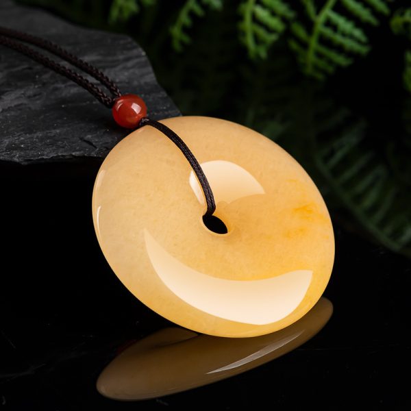 Jinsi Jade Peace Buckle Safe Gobi Jade Topaz Men's And Women's Necklace