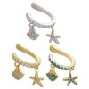 d2a8b066-58ca-4b4c-aa56-83f3b1fe381c.jpg Micro-set Zircon Ear Clips Starfish And Shell With White Diamonds